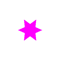 A filled magenta star rendered with the fast polygon mode.